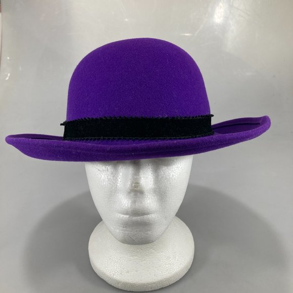 Adolfo Realites Purple Wool Hat Excello Made in USA One Size 21.5 inch main image 4